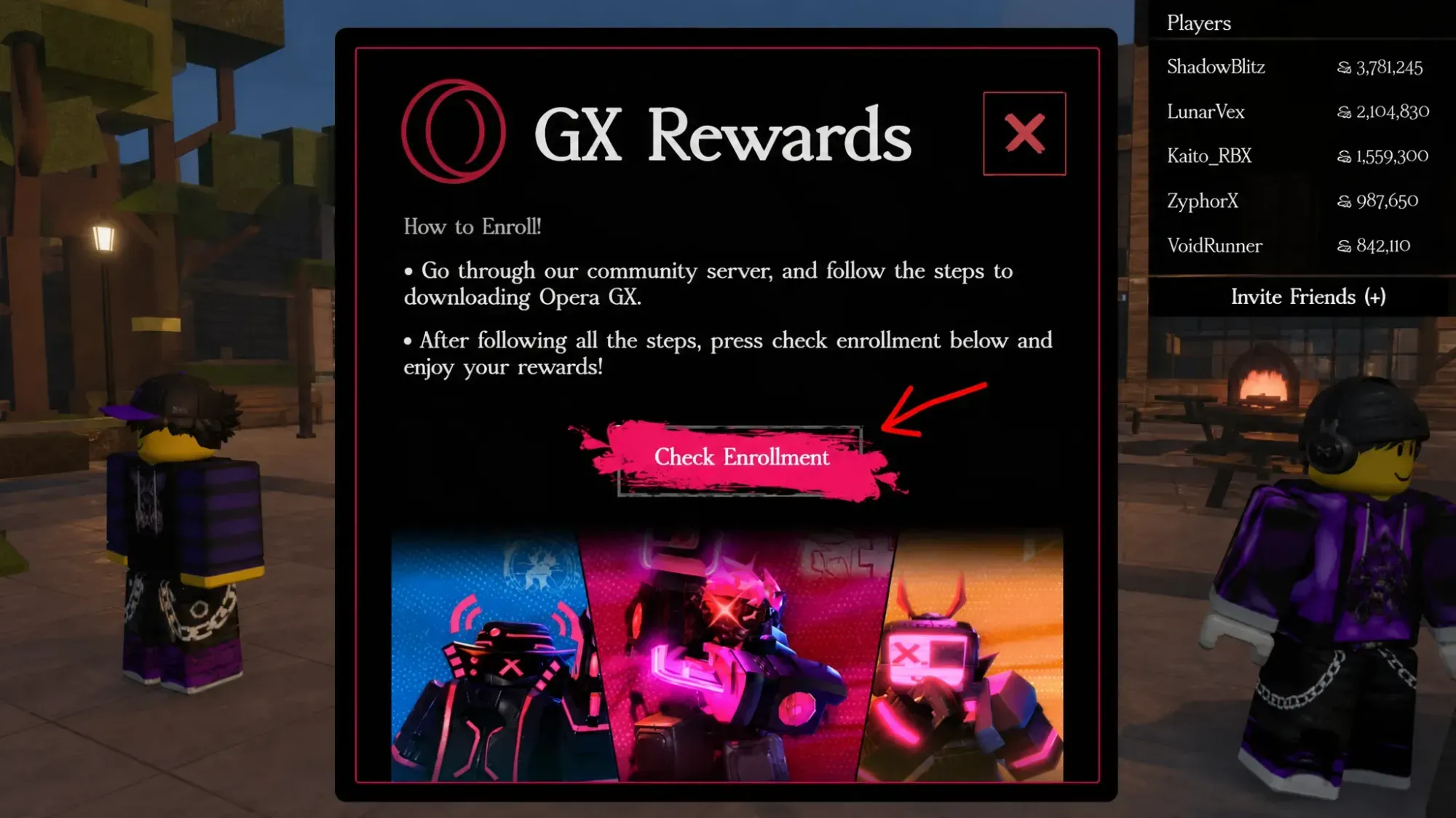 Forsaken GX Opera Rewards Event