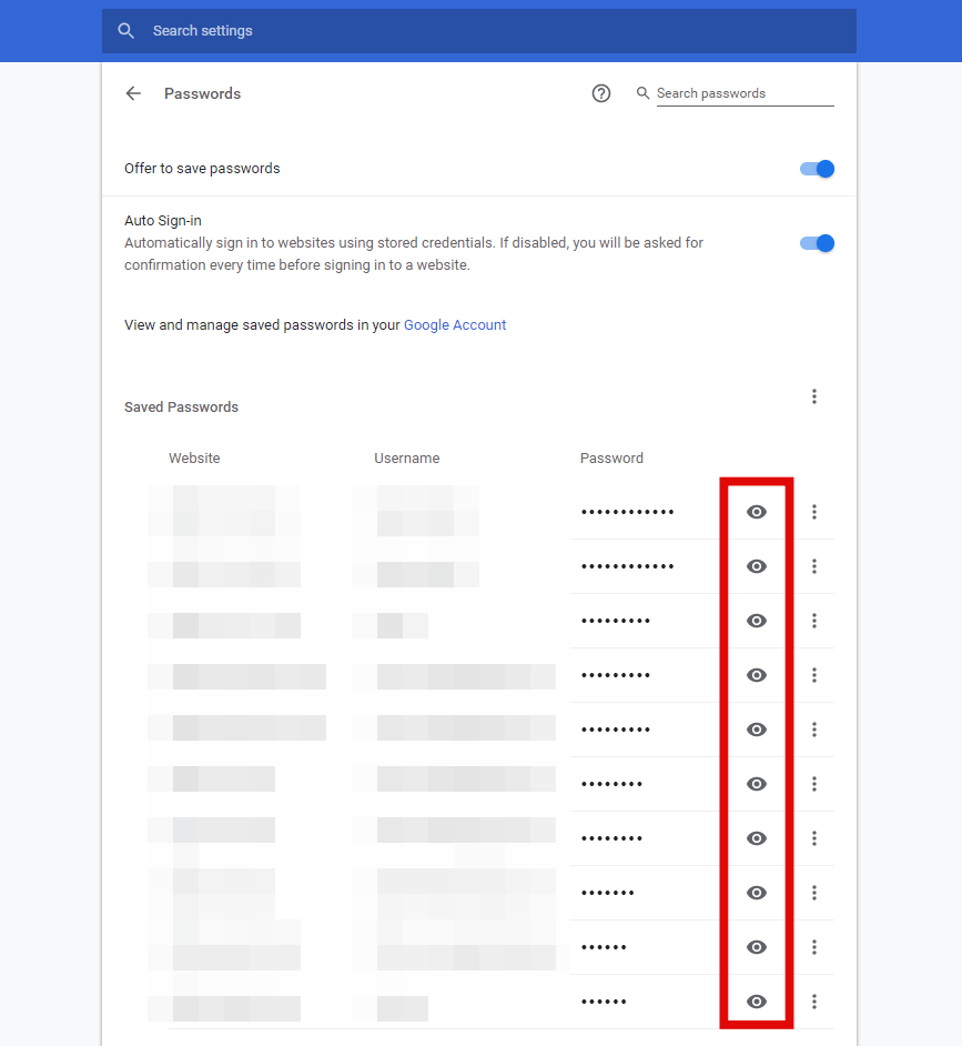 View Chrome Passwords