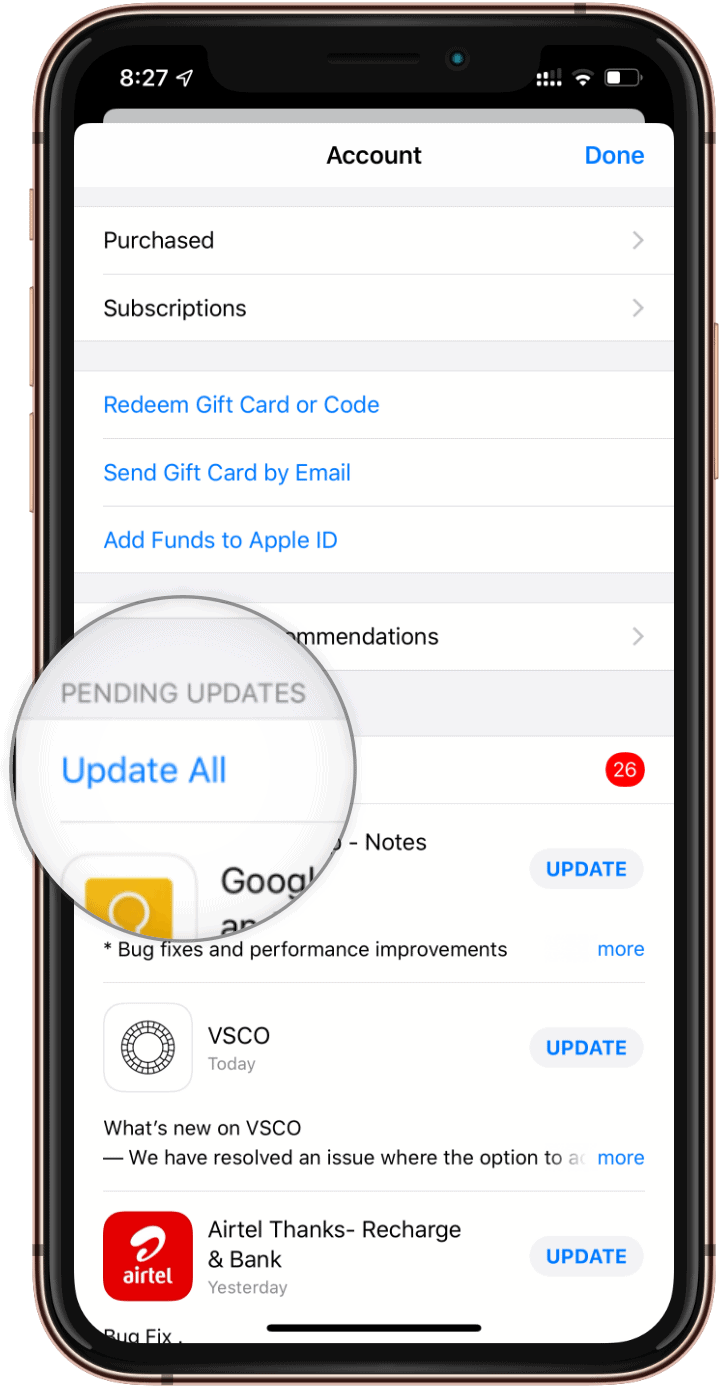 iPhone Update all apps App Store
