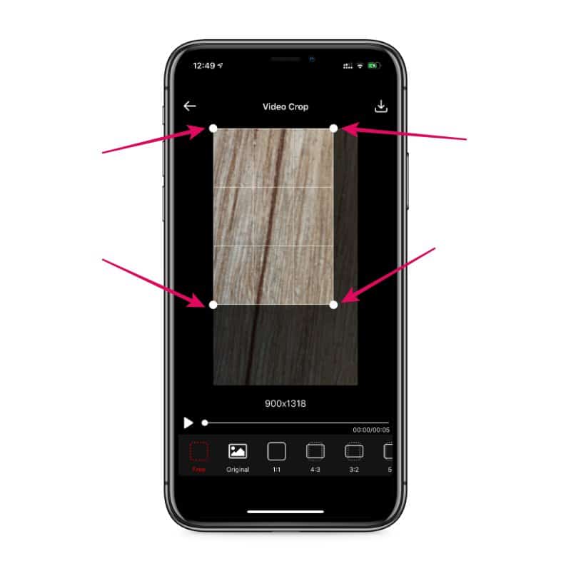 Adjust Crop Size Video iPhone app