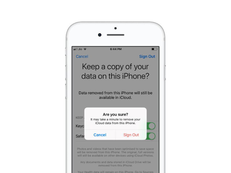 Sign Out Apple ID iCloud iPhone Settings