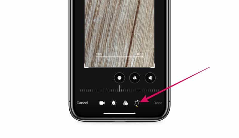 Crop video iPhone photos app