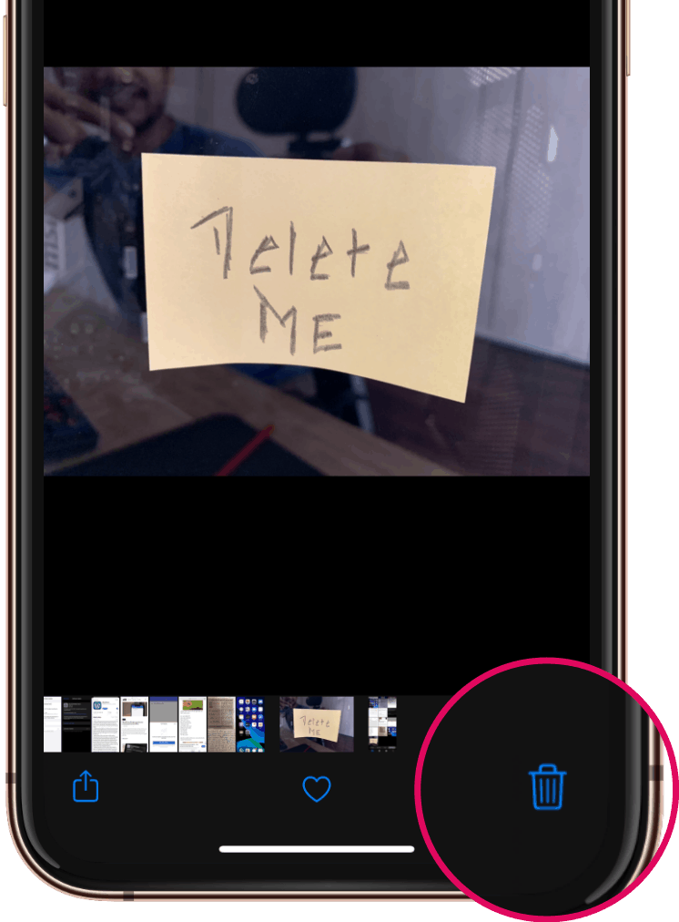Delete photo iPhone