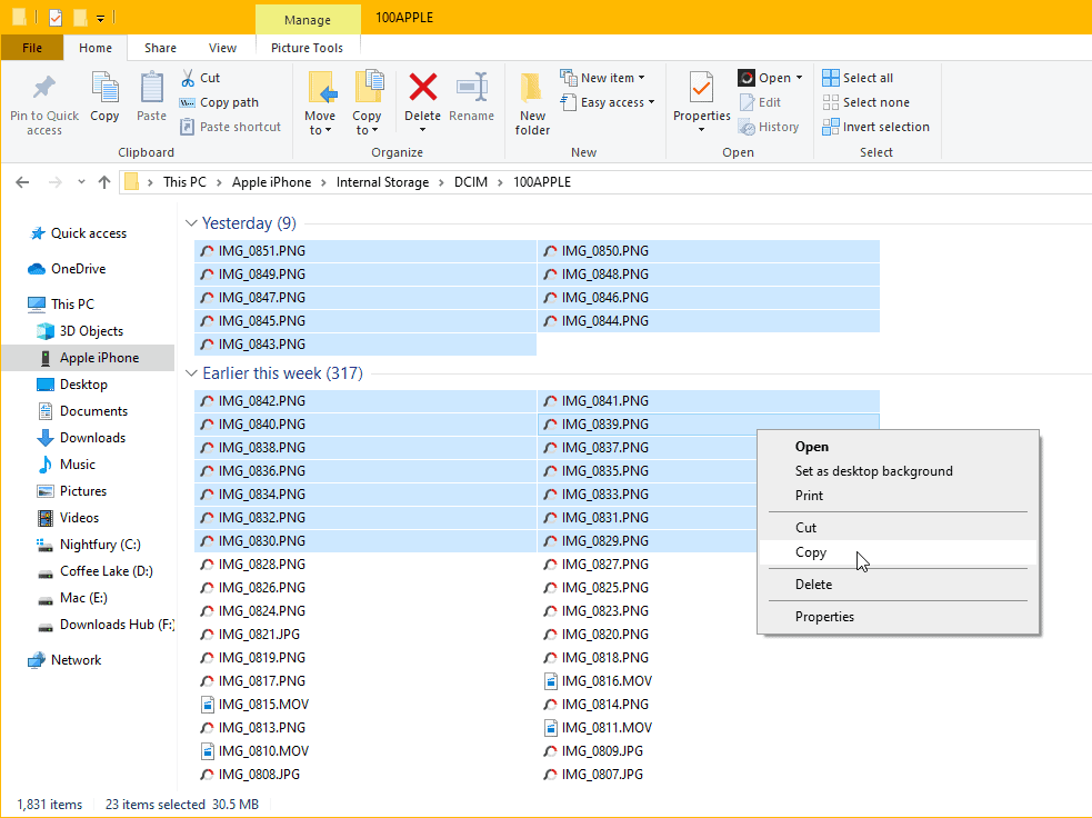 Copy photos iPhone Computer 100Apple