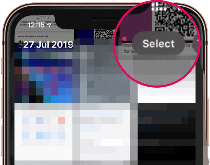 Select multiple photos iPhone
