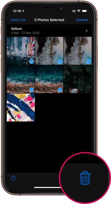 Trash Delete iPhone Photos