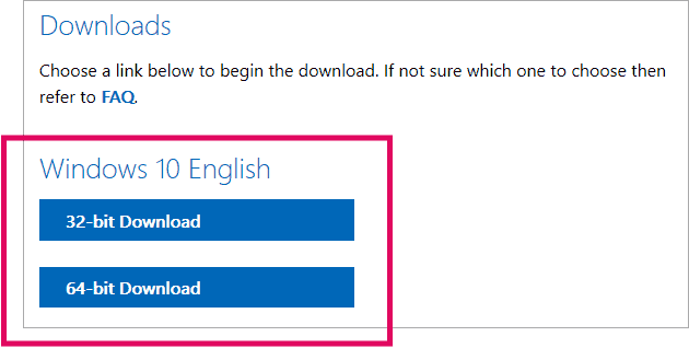 Download links for Windows 10 ISO