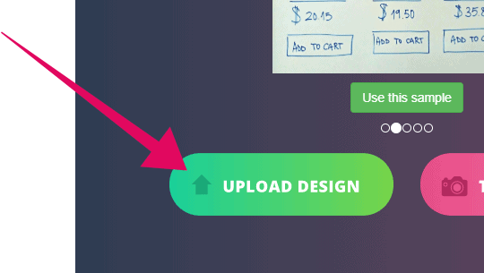 Select and upload your hand-drawn website layout