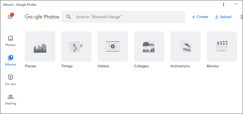 Google Photos running as a desktop app (PWA).
