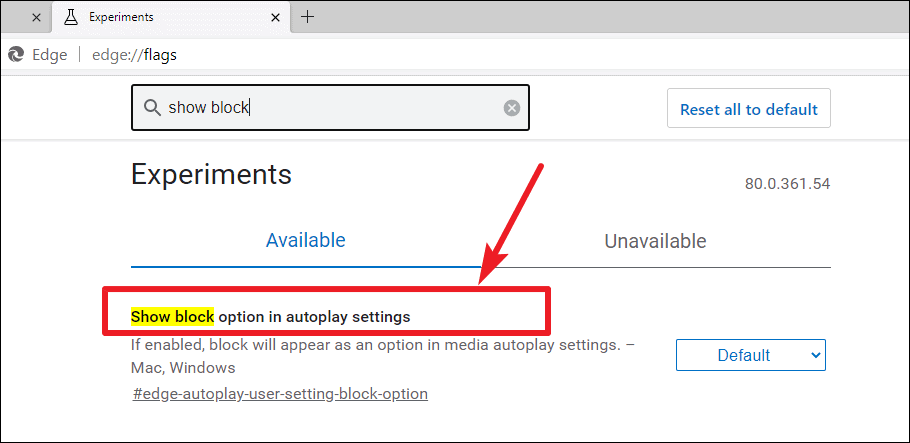 The flag will be displayed. Click on the drop-down menu.
