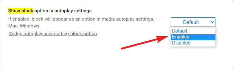 Select Enabled to enable the flag.