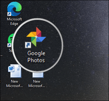 Click on the Google Photos icon on your desktop to open it.