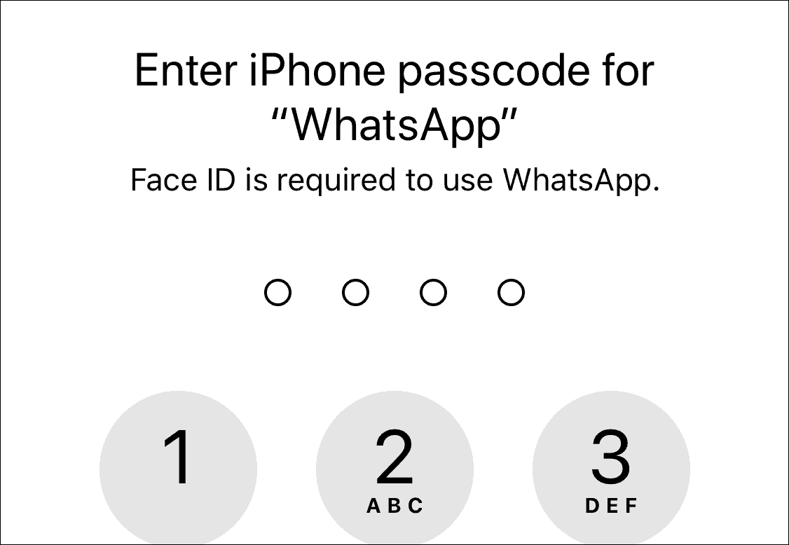 WhatsApp Passcode Prompt