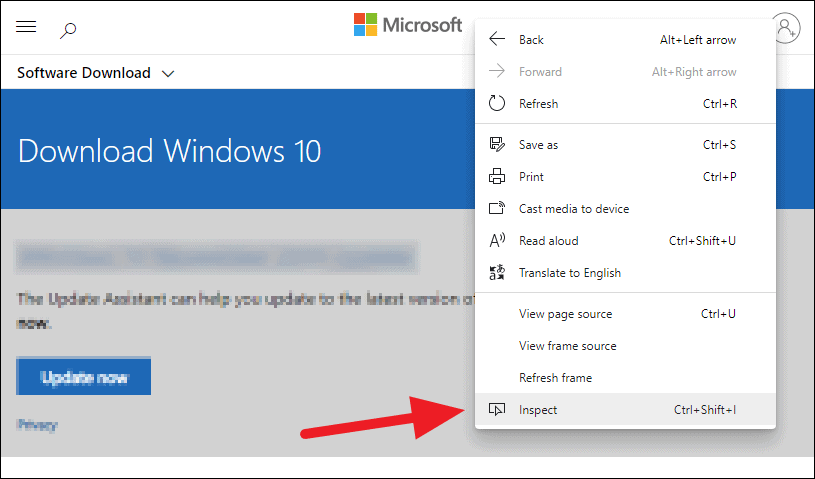 Accessing Developer Tools in the browser
