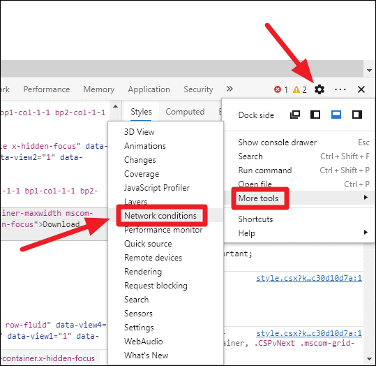 Accessing Network conditions