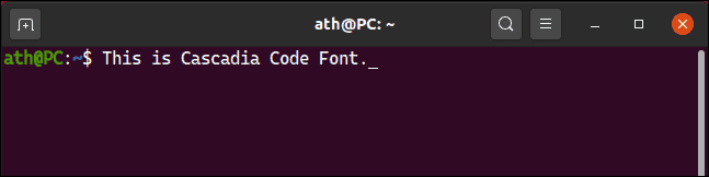 Terminal with Cascadia Code Font