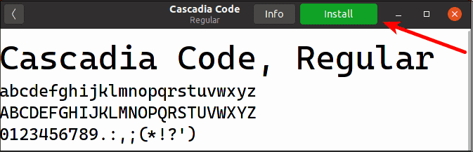 Install Cascadia Code Font