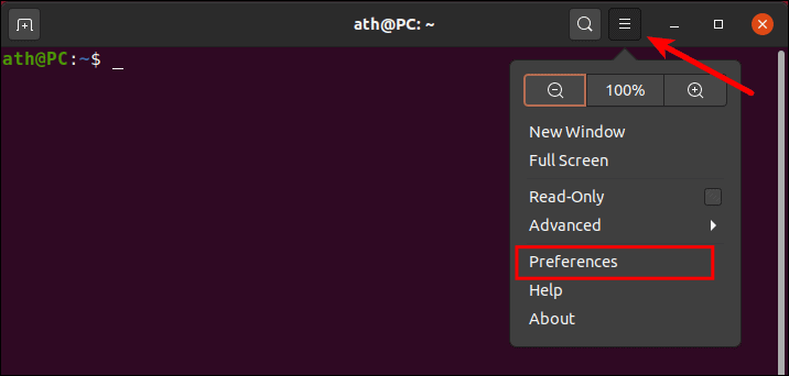 Open Terminal Preferences