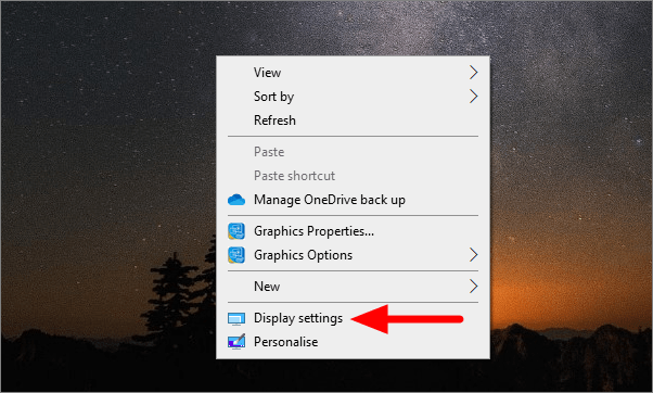 Display settings option