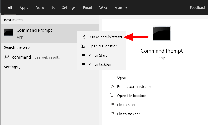 Run Command Prompt as Administrator