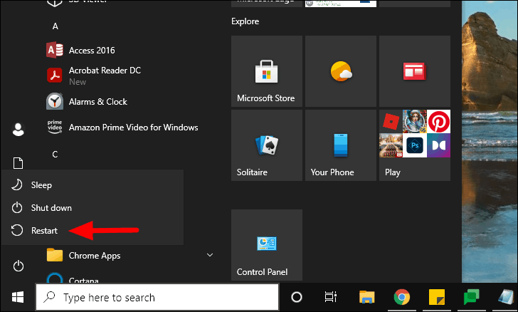 Restart with SHIFT key