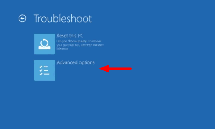 Choose Advanced options