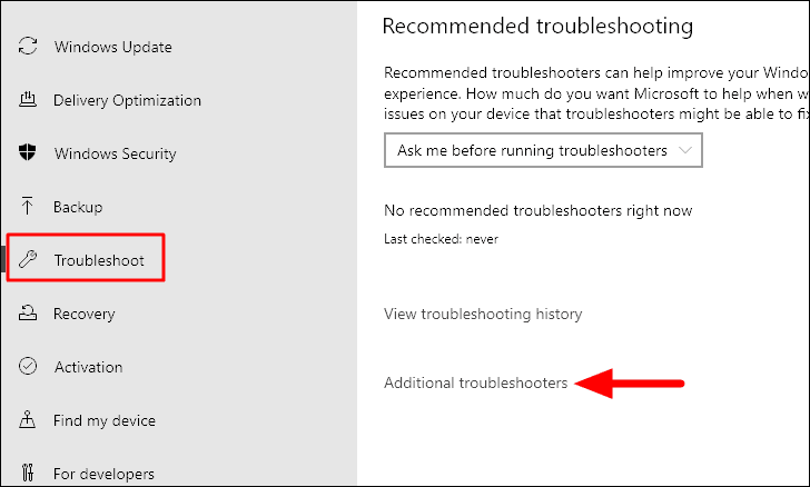 Windows Troubleshoot