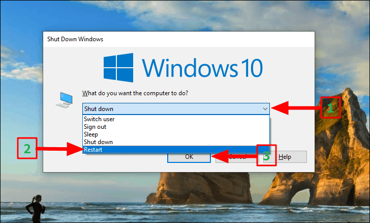 Restart Windows 10