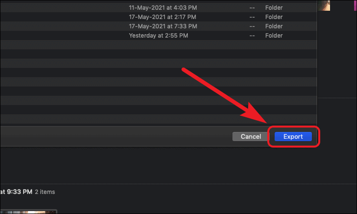 Export to convert HEIC to JPG image file type