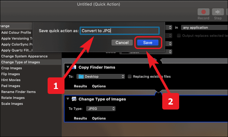 convert to JPG quick action