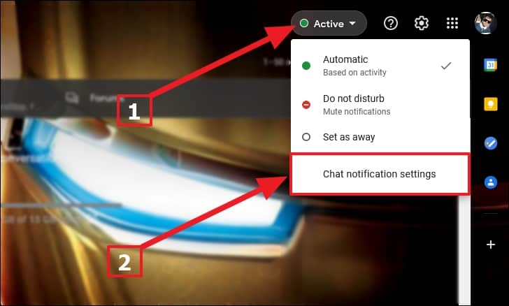 Access Google Chat notification settings