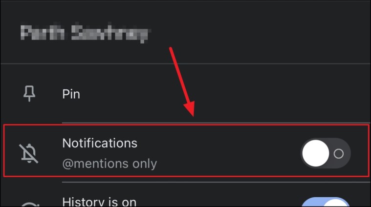 Disable Google Chat notifications in Gmail for a particular chat in iOS