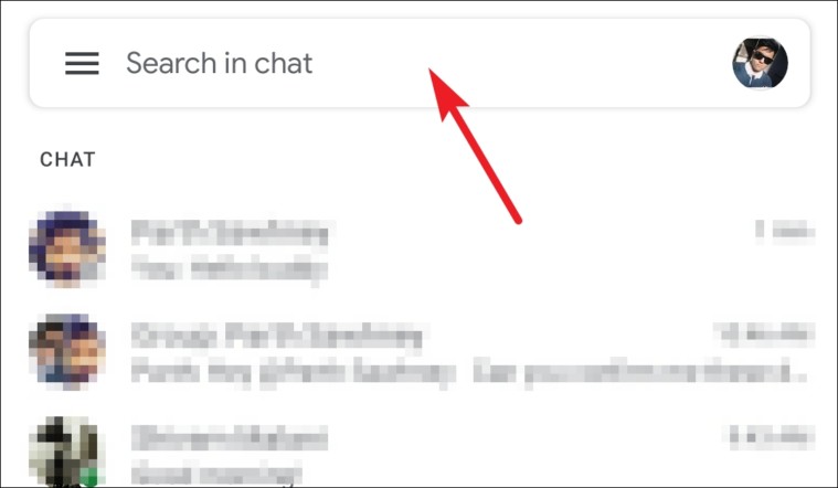 Search bar in Gmail mobile app