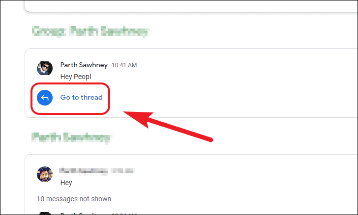 Go to thread in Gmail desktop