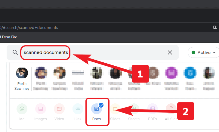 Search for specific files in Google Chat