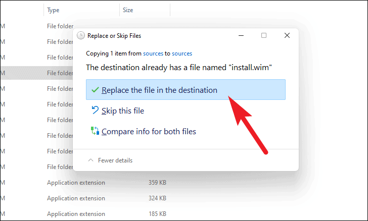 Replace Existing File