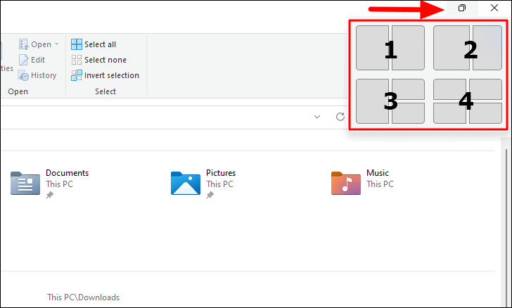 Snap Layouts options