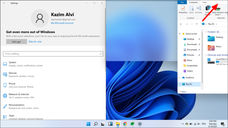Manual three-way split