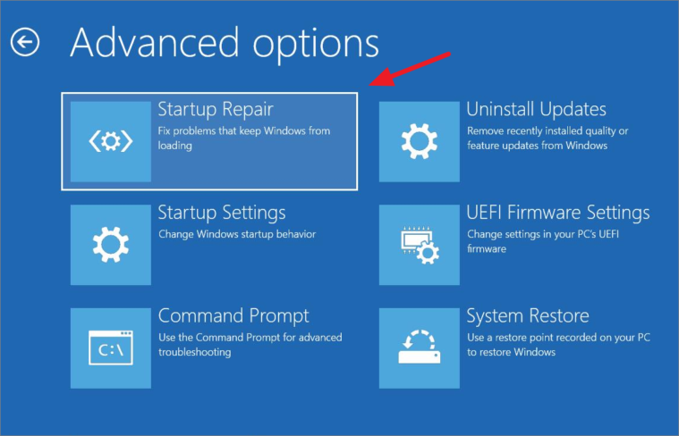 Select Startup Repair