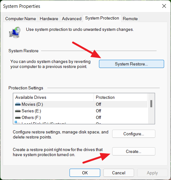 Access System Restore