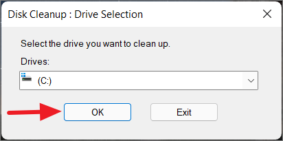 Select drive for cleanup