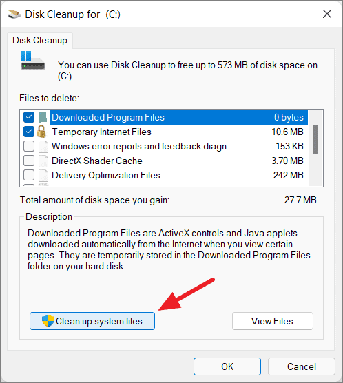 Clean up system files
