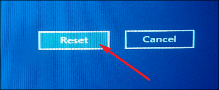 Reset confirmation