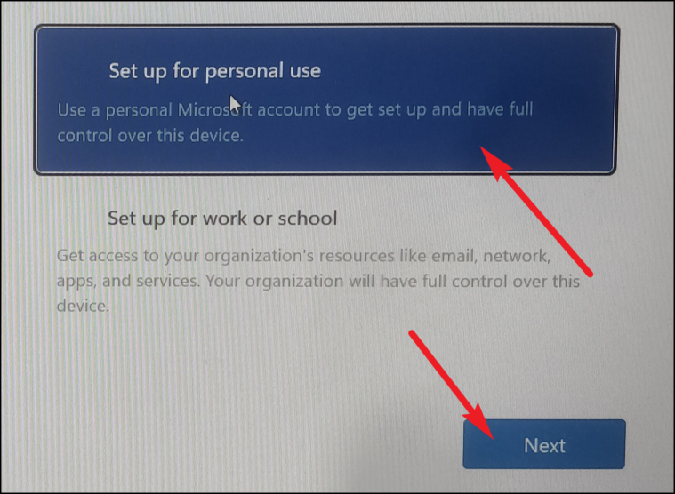 Set up for personal use