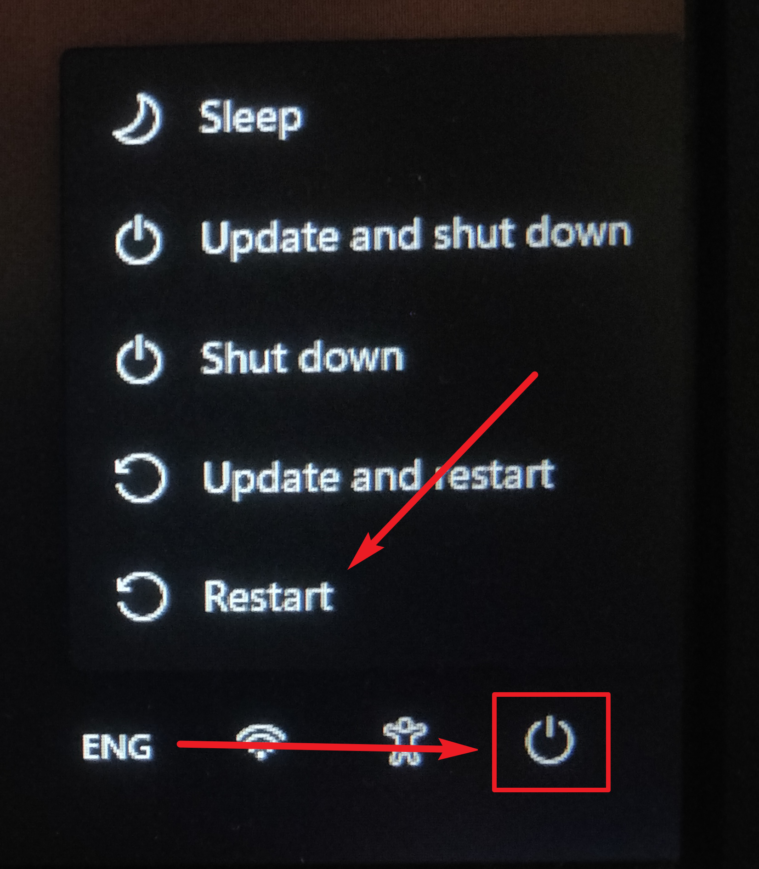 Restart in recovery mode