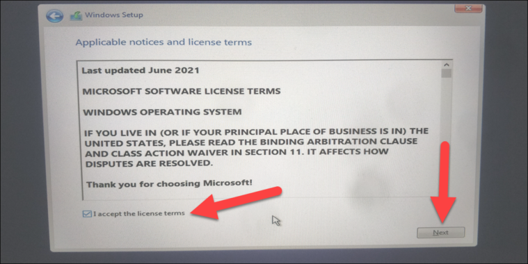 Accept license terms