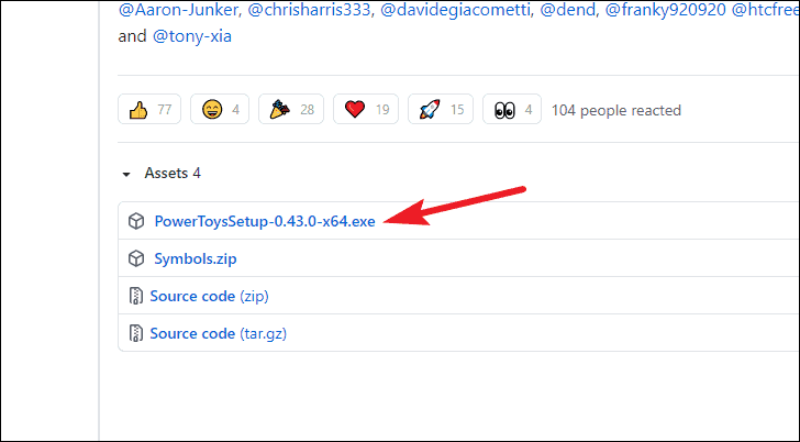 Downloading PowerToys from GitHub