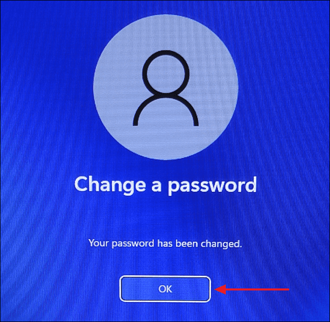 Password change confirmation