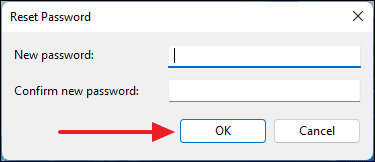 Entering new password