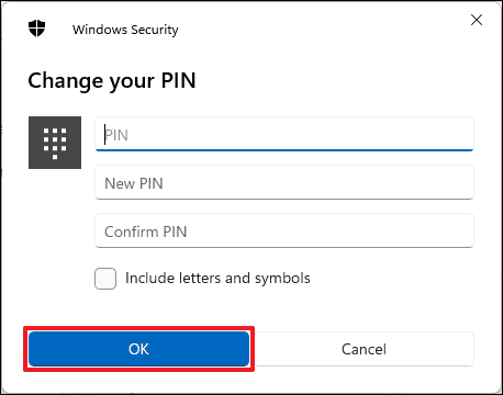 Changing your PIN